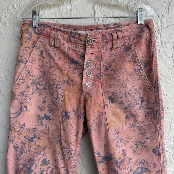Anthropologie Wanderer Trouser Pant Floral High Rise Button Fly Utility Women 27 - Picture 3 of 8